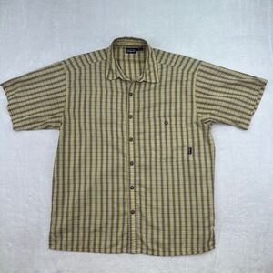 Patagonia Puckerware Seersucker Mens Plaid Short Sleeve Shirt Size Medium